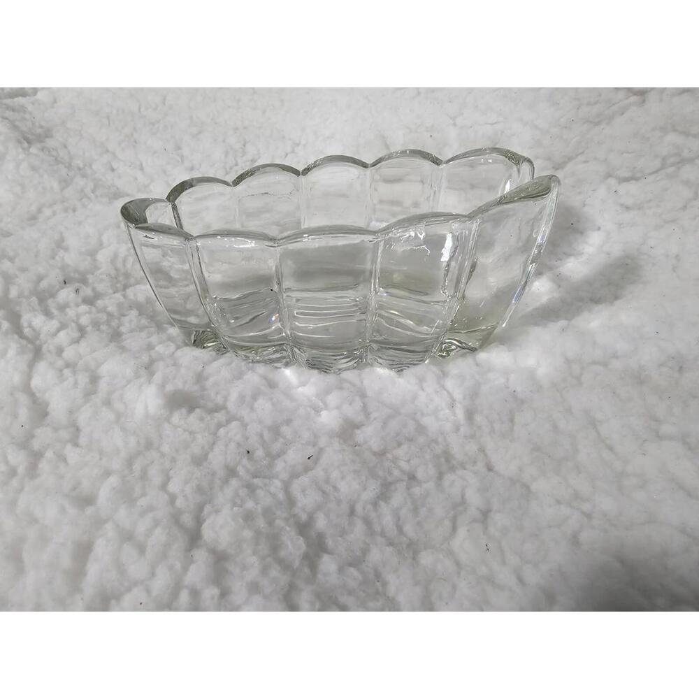 Vintage Princess House Heritage Clear Glass Spoon Rest Holder 5" Long & Depth 2"